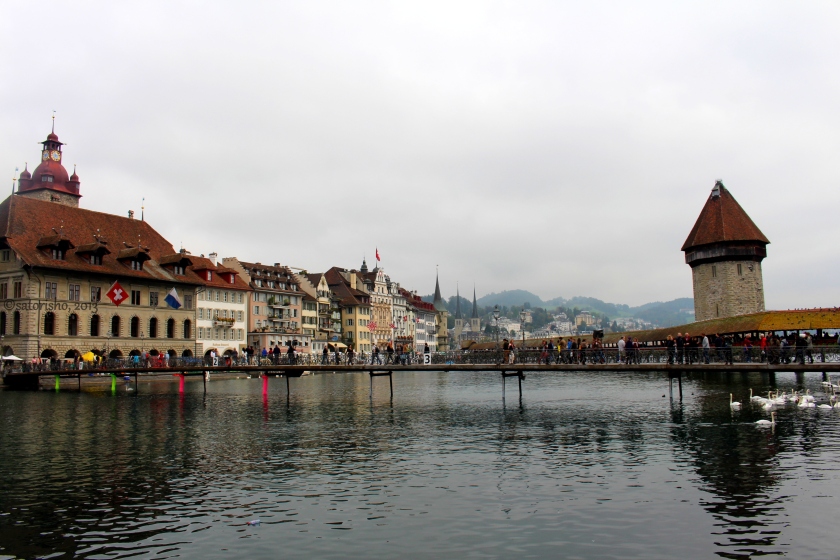 View of the Old town of Lucern  from the bridge
